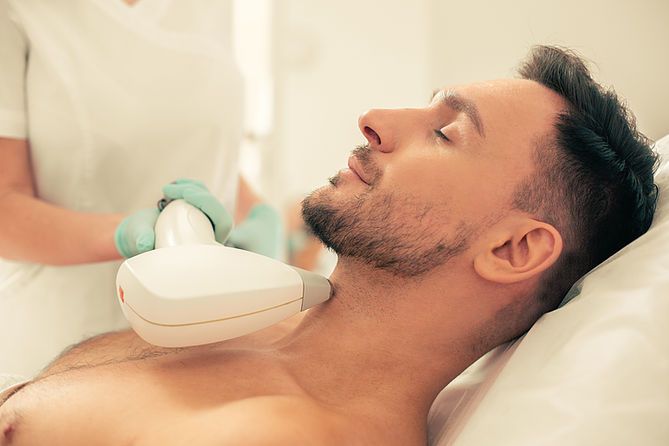 ثلاث جلسات 3 مناطق (دقن+ابط+بكيني) للرجال مع الرتوش